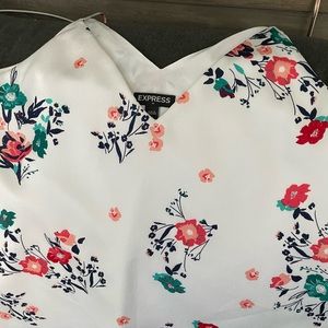 Floral Satin V-Neck Tank